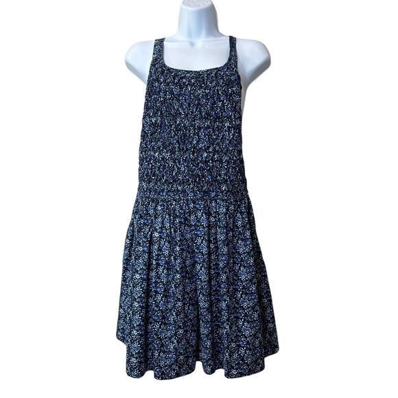 Free People Petunia Mini Dress Blue Square Neck Sleeveless Floral Women’s Small - Picture 2 of 10